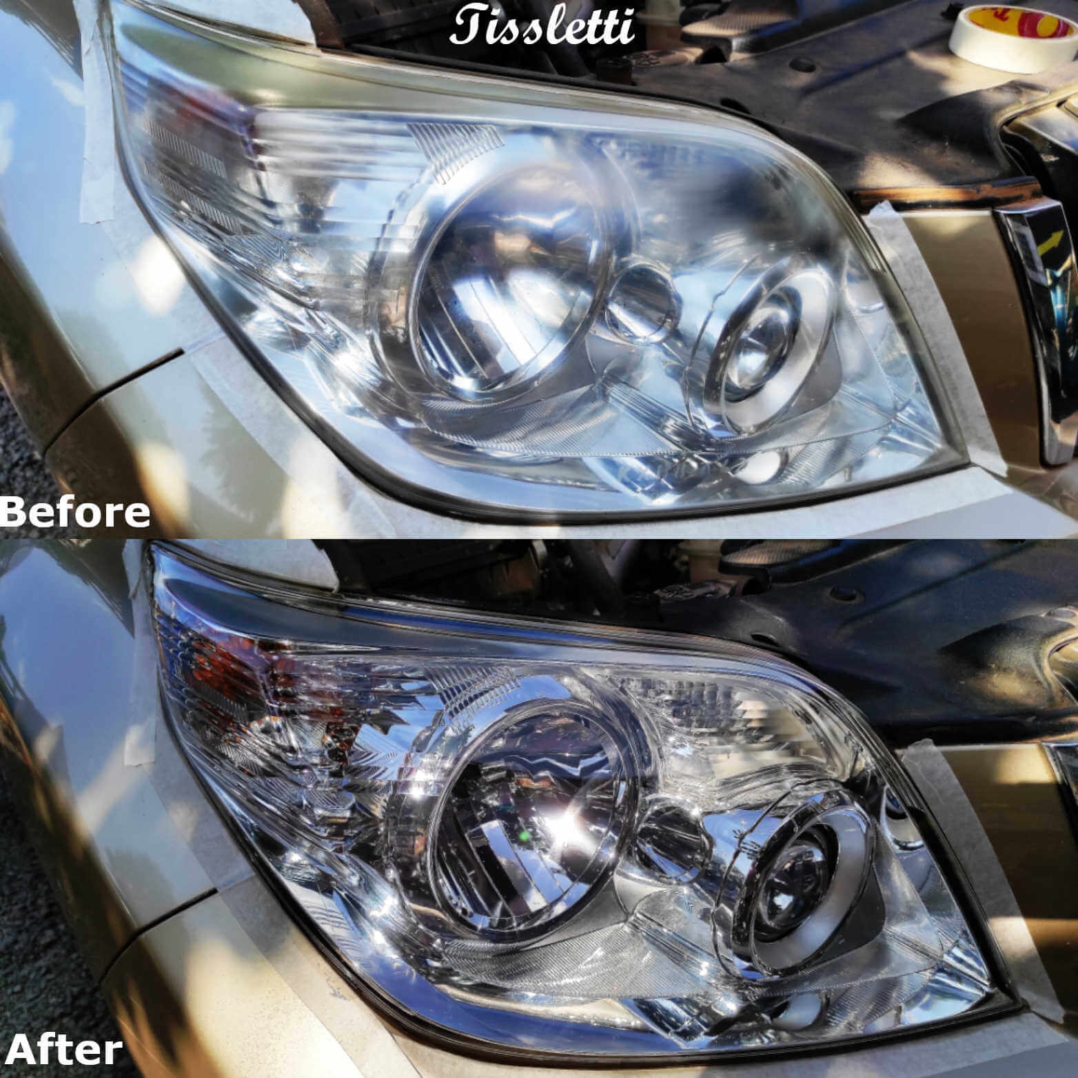 Headlight restoration before and after