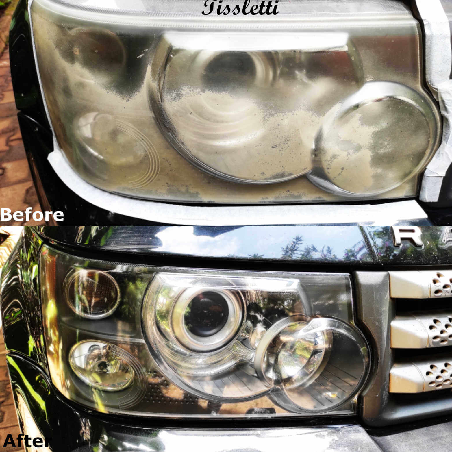 Headlight restoration before and after