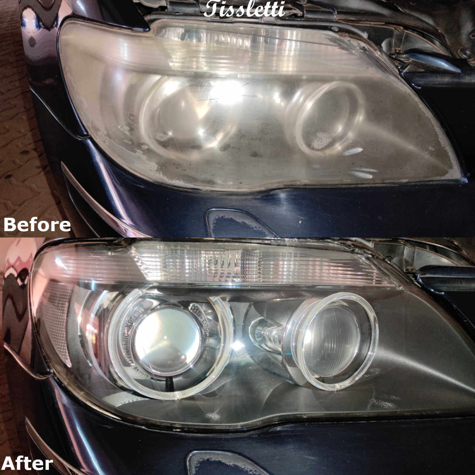 Headlight restoration before and after