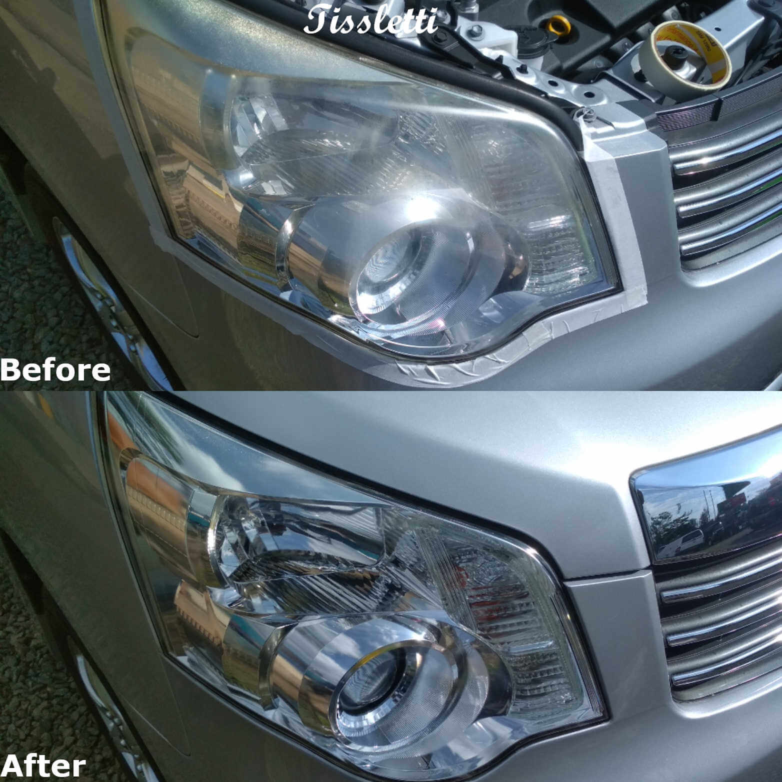 Headlight restoration before and after
