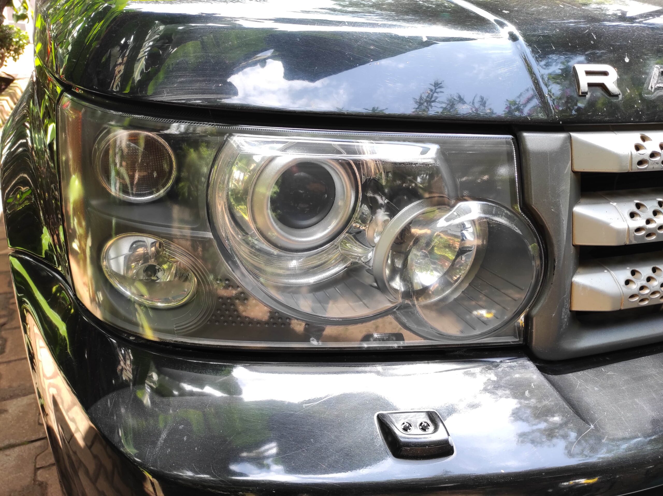 Range Rover headlight restored